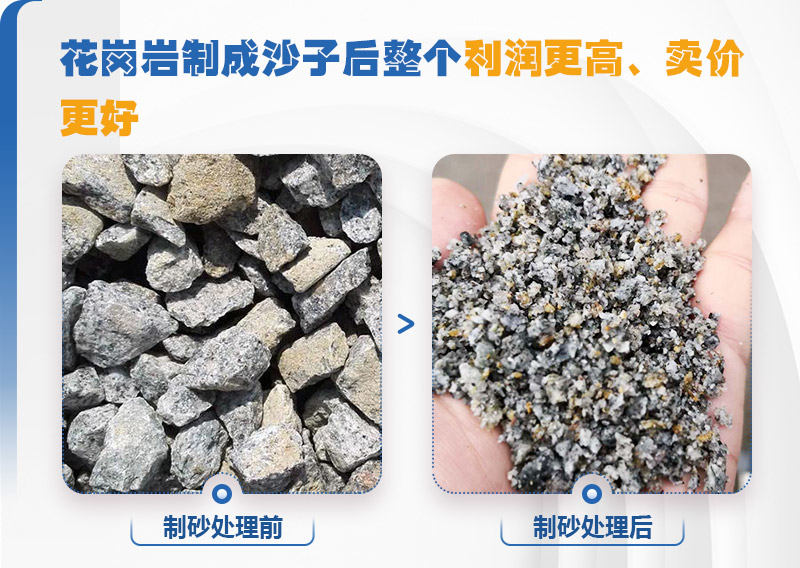 花崗巖制砂前后 花崗巖制砂前后