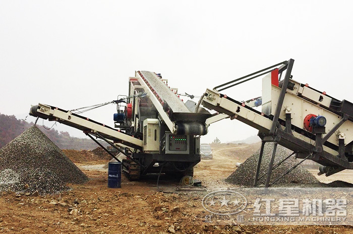 可移動混凝土碎石機作業現場