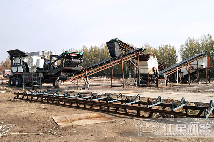 紅星全自動大理石石子加工設備安裝現場 紅星全自動大理石石子加工設備安裝現場