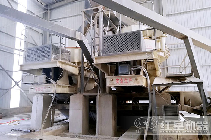 紅星卵石制沙機室內作業現場 紅星卵石制沙機室內作業現場