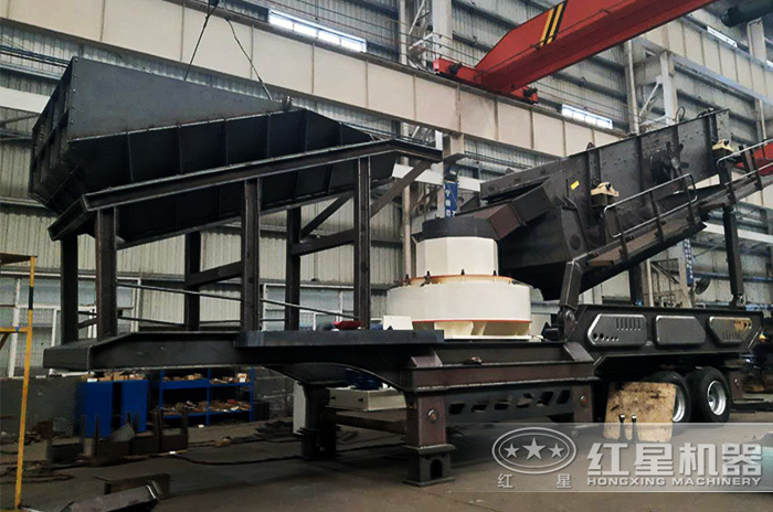 紅星機器專業化移動小型石頭制砂機加工車間 紅星機器專業化移動小型石頭制砂機加工車間