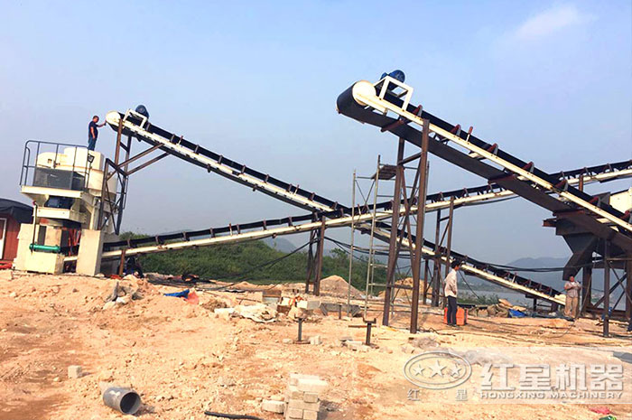 鵝卵石機制砂生產現場