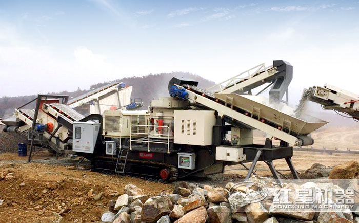 紅星履帶移動式破碎機設備現場 紅星履帶移動式破碎機設備現場