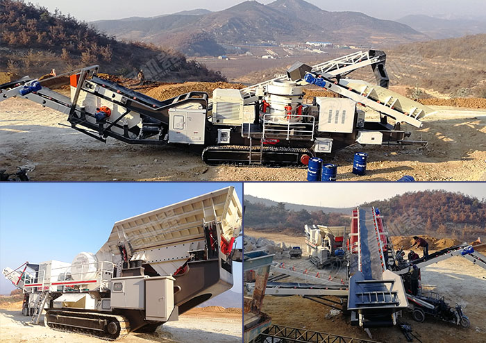 移動(dòng)石子破碎機(jī)施工現(xiàn)場