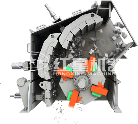 反擊式碎石機工作原理圖 反擊式碎石機工作原理圖