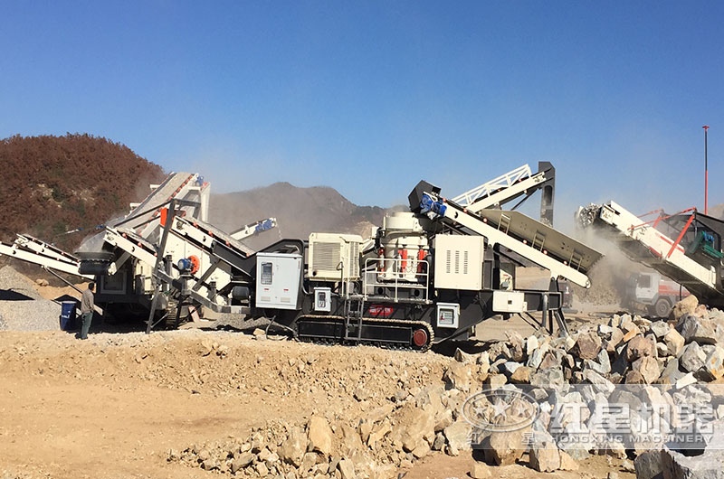 移動式石灰石碎石生產線現場 移動式石灰石碎石生產線現場